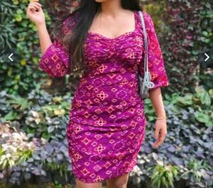 Patterned Mini Dress