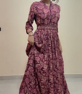 Elegant Purple Floral Dress