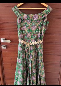 Anarkali Gown With Belt And Dupatta