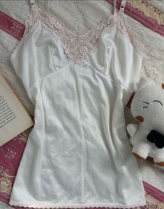 White Lace Trim Cami Top