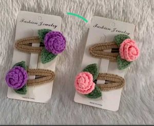 Crochet Flower Hair Clips