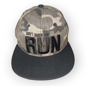 Camo &#34;Don&#39;t Walk But Run&#34; Snapback Cap
