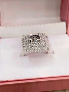 Sparkling Square Cocktail Ring