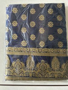 Banarasi Cotton Blue Saree