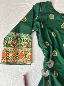 Green Printed Short Kurti