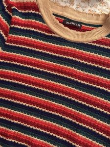 Striped Knit Pullover Sweater