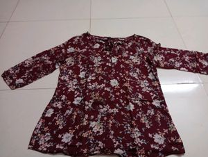 Maroon Top With Knot
