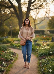 ✨ Luxe Caramel Lace Statement Blouse 🤎