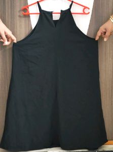 Black Haulter Neck A Line Dress