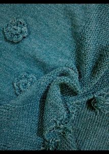 Stylish Teal Knitted Poncho
