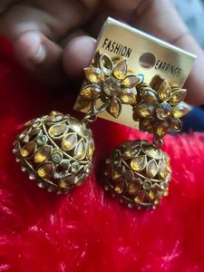 Golden Jhumka Earrings