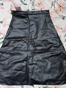 Black Midi Leather Skirt