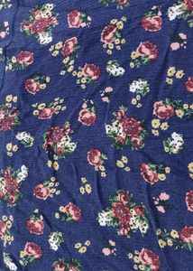 Cute Rose Printed Blue Crop Top 💙🌹