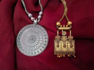 Combo Of Two Necklace Set - Silver and Gold
