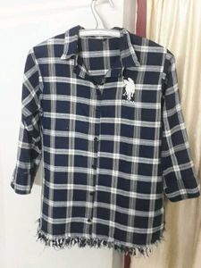 Blue Checked Shirt For Unisex