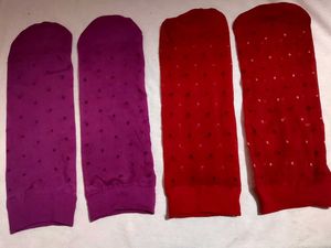 Red &amp; Purple Polka Dot Socks (Set of 2)