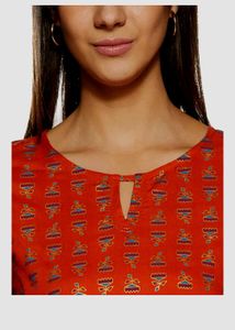 Maroon Floral Global Desi Top