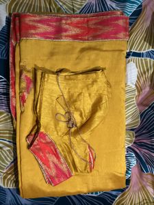 Golden Yellow Sari with Blouse