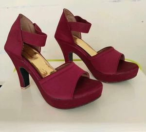 Burgundy Heels Used Only  Twice