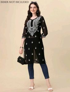 Black Chikankari Trending Kurti