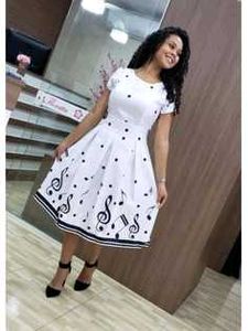 Miss Ayse Branded White Musical Dress