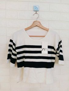 Striped Black & White Top