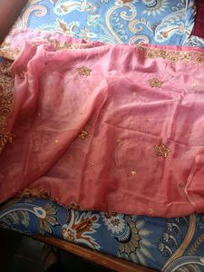 Pink Embellished Saree