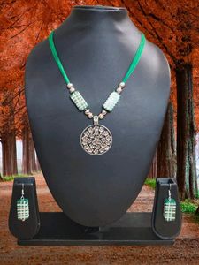 Green Necklace and Earring Set