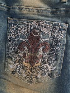 Embroidered Flare Leg Jeans