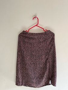 Animal Printed Leopard Pleated Slid Skirt