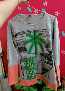 Graphic Print Long Sleeve Top