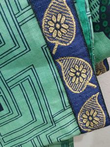 Green Printed only Saree