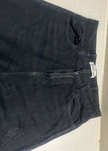 High Waist Black Jeans Ripped