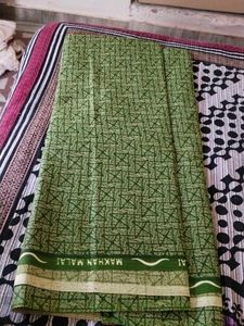 Green Printed Dress Material
