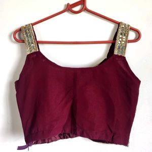 Maroon &amp; Silver Embellished Indian Outfit