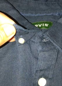 NEW ORVIS Navy Blue linen Shirt