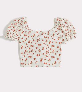 Floral Tie-Front Puff Sleeve Top