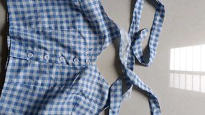 Gingham Button-Down Top