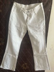 White Bootcut Jeans