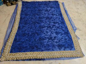 Elegant Blue Embellished Saree