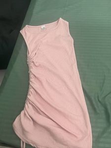Ribbed Pink Mini Dress