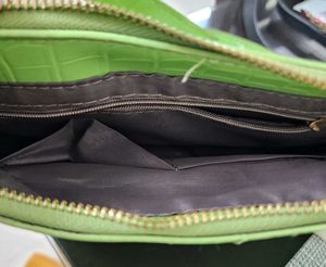 Lime Green Croc Shoulder Bag