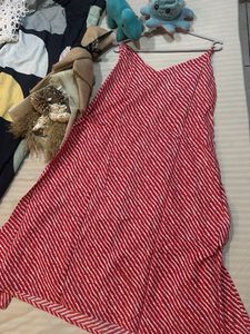 Red & White Striped Dress