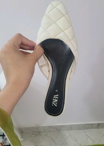 100% original zara quilted flat mules