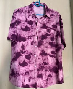 Purple Tie-Dye Striped Shirt