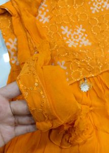 Vibrant Mustard Ethnic Dress