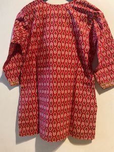 Rust Color Printed Tunic Top