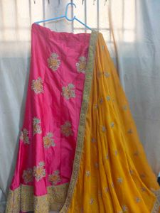 Pink Embroidered Lehenga Choli