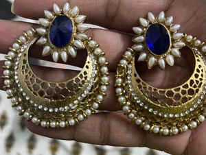 Blue Floral Teardrop Pearl Earrings To Style For u