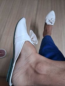 White Flat Slippers